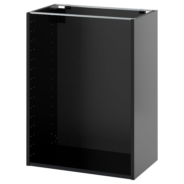 METOD base cabinet, black-grey, 60x37x80 cm