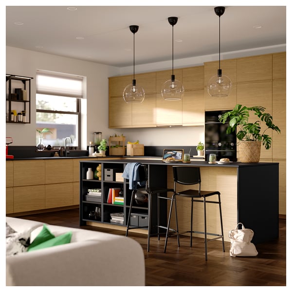 METOD base cabinet, black-grey, 80x60x80 cm