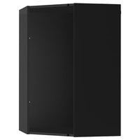 METOD corner wall cabinet, black-grey, 68x37x100 cm