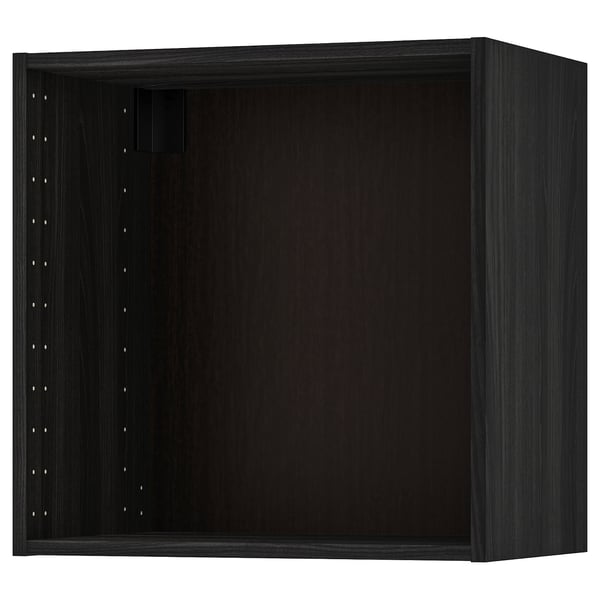 METOD wall cabinet frame, wood effect black, 60.0x60.0x37.0 cm