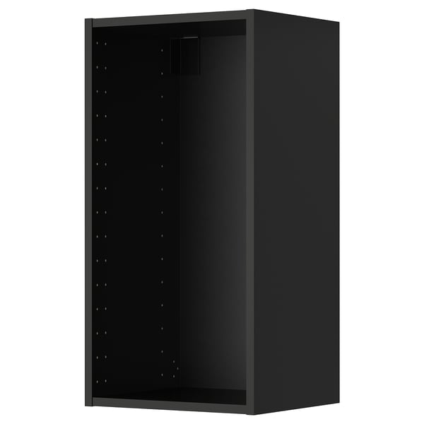 METOD wall cabinet, black-grey, 40x37x80 cm