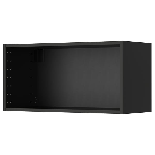 METOD wall cabinet, black-grey, 80x37x40 cm