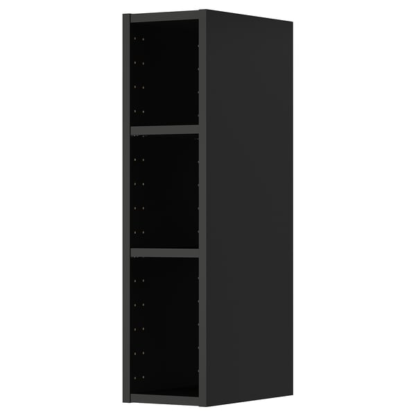 METOD wall cabinet, black-grey, 20x37x80 cm
