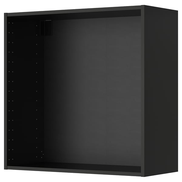 METOD wall cabinet, black-grey, 80x37x80 cm