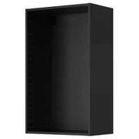 METOD wall cabinet, black-grey, 60x37x100 cm