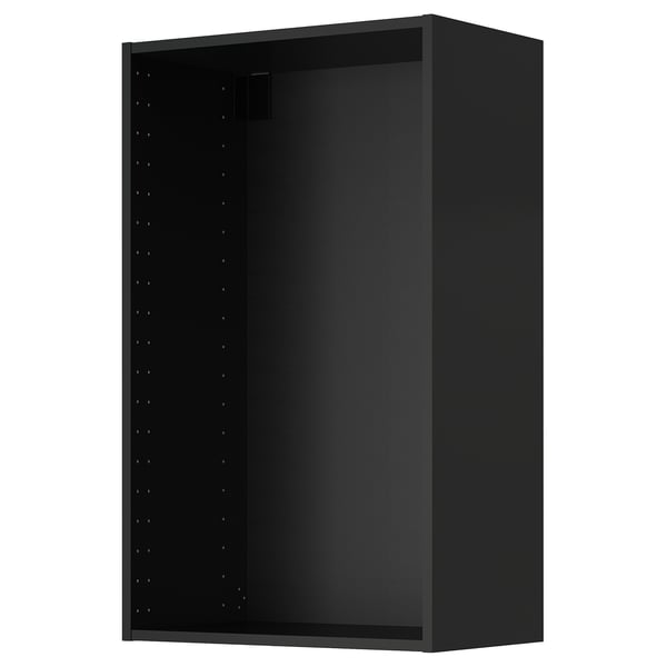 METOD wall cabinet, black-grey, 60x37x100 cm