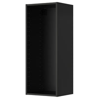 METOD wall cabinet, black-grey, 40x37x100 cm
