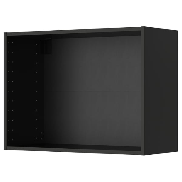 METOD wall cabinet, black-grey, 80x37x60 cm