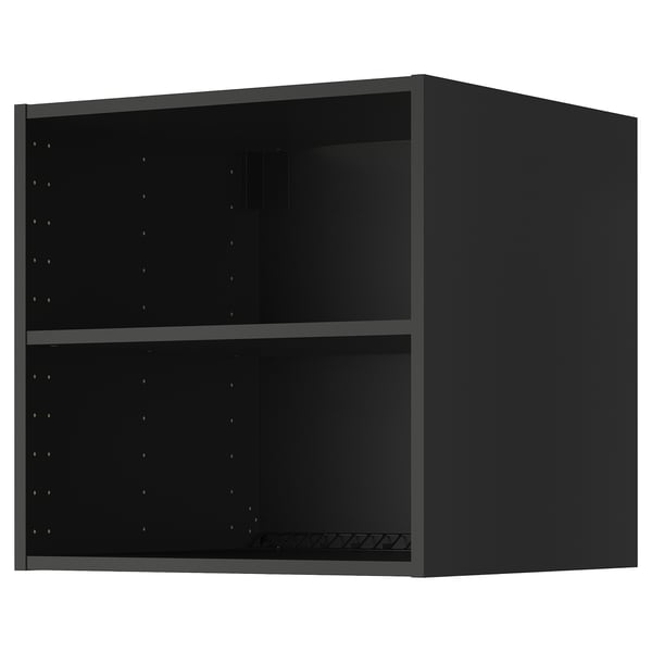 METOD fridge/freezer top cabinet frame, black-grey, 60x60x60 cm