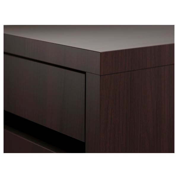 MICKE drawer unit on castors, black-brown, 35x75 cm
