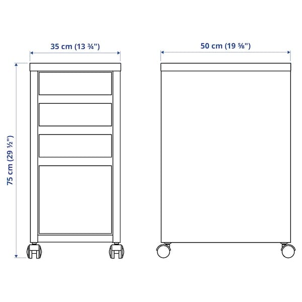 Ikea MICKE - Drawer unit with drop-file storage, black-brown, 35x75 cm