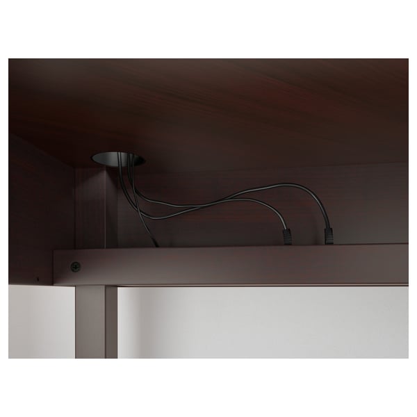 MICKE corner workstation, black-brown, 100x142 cm
