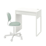 MICKE/ÖRFJÄLL desk and chair, white/light green