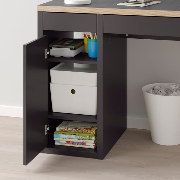 MICKE - MICKE Desk, anthracite/red, 105x50 cm