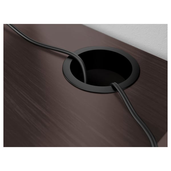 MICKE desk, black-brown, 73x50 cm