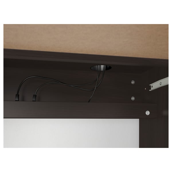 MICKE desk, black-brown, 105x50 cm