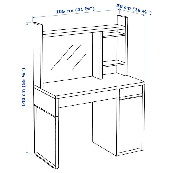 Ikea MICKE - Desk, black-brown, 105x50 cm