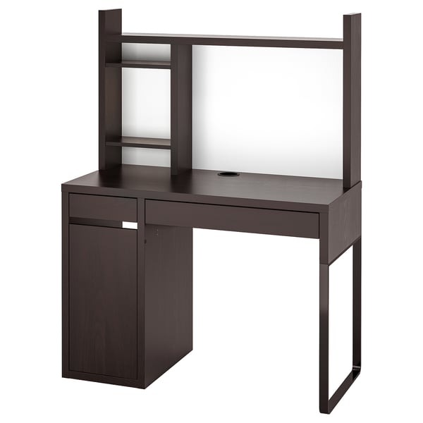 MICKE desk, black-brown, 105x50 cm