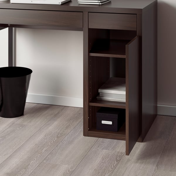 MICKE desk, black-brown, 105x50 cm