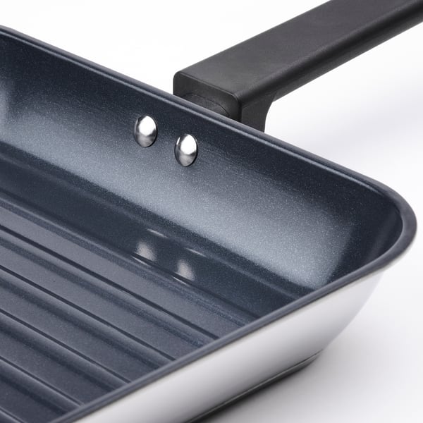 MIDDAGSMAT grill pan, non-stick coating/stainless steel, 28x28 cm