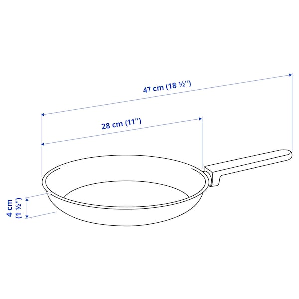 Ikea MIDDAGSMAT - Frying pan, non-stick coating/stainless steel, 28 cm