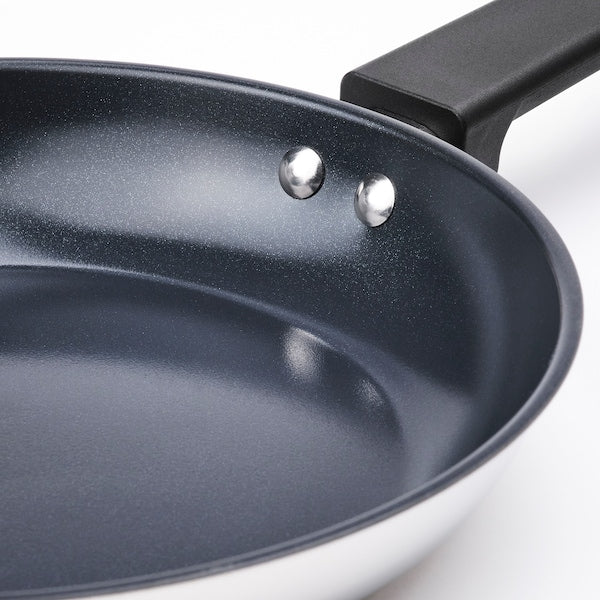 MIDDAGSMAT frying pan, set of 2, non-stick coating/stainless steel