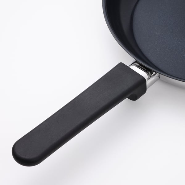 MIDDAGSMAT frying pan, set of 2, non-stick coating/stainless steel