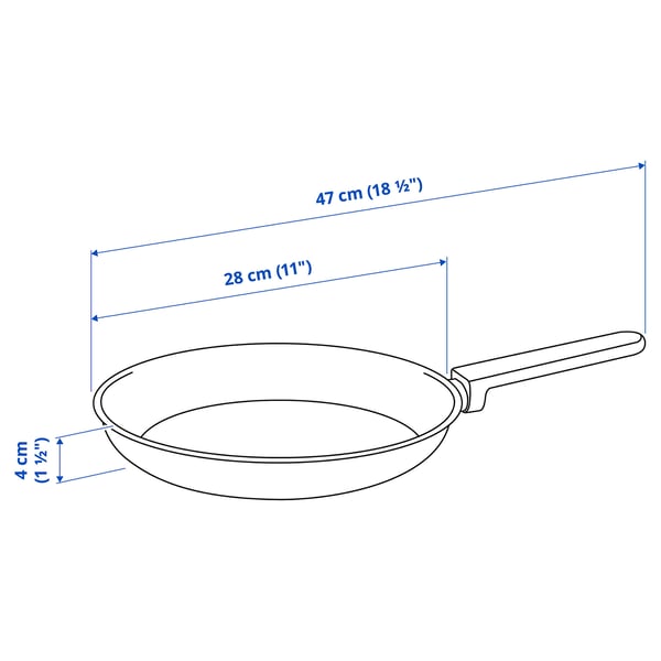 MIDDAGSMAT frying pan, set of 2, non-stick coating/stainless steel
