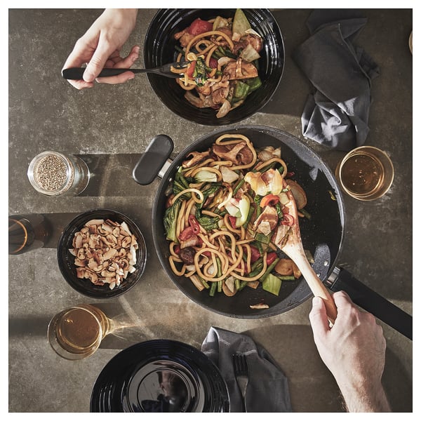 MIDDAGSMAT - MIDDAGSMAT Wok, non-stick coating/stainless steel, 28 cm