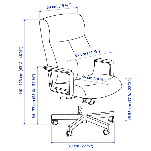 MILLBERGET Swivel chair - Murum dark brown ,