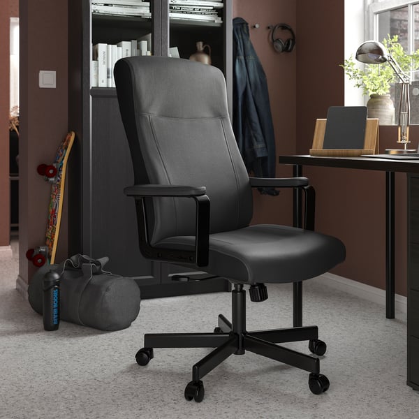 MILLBERGET swivel chair, Murum black, 70 cm