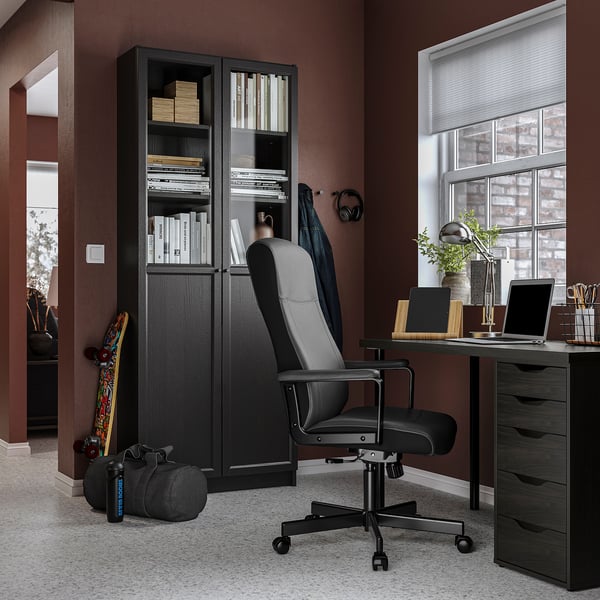 MILLBERGET swivel chair, Murum black, 70 cm
