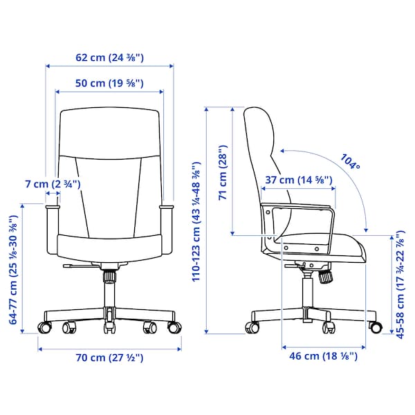 Ikea MILLBERGET Swivel chair - Murum black ,