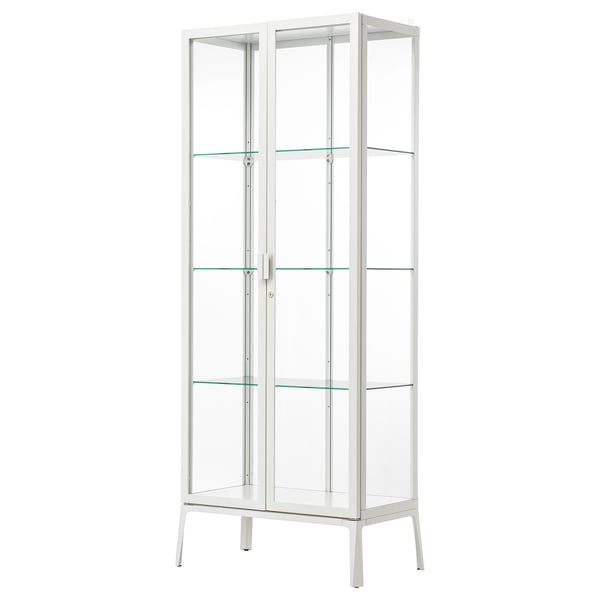 MILSBO glass-door cabinet, white, 73x175 cm