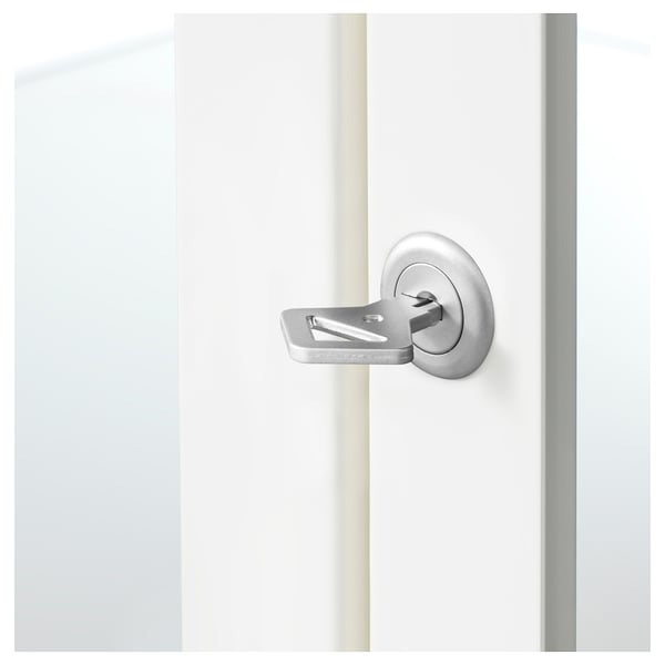 MILSBO glass-door cabinet, white, 73x175 cm