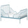 MINNEN - Ext bed frame with slatted bed base, grey-blue, 80x200 cm