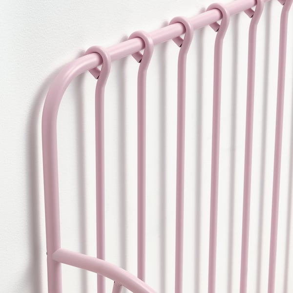 MINNEN ext bed frame with slatted bed base, light pink, 80x200 cm