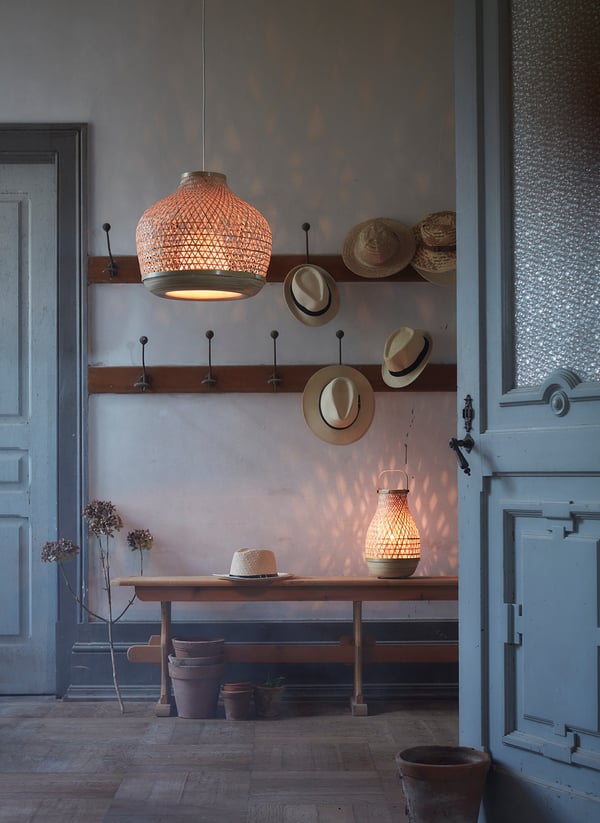 MISTERHULT pendant lamp, bamboo/handmade, 45 cm