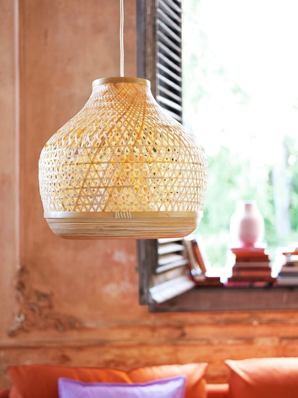 MISTERHULT pendant lamp, bamboo/handmade, 45 cm