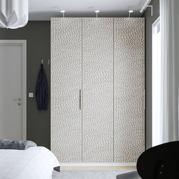 MISTUDDEN door, grey/patterned, 50x229 cm