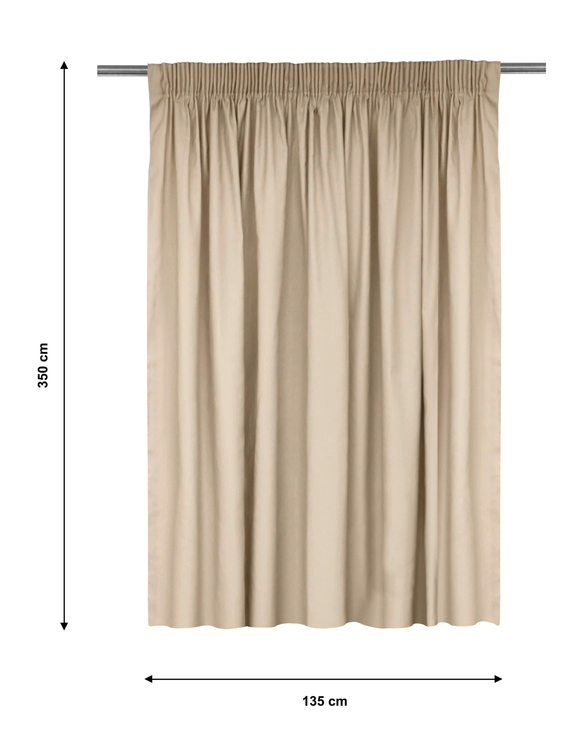 Bricocenter ECRU LILY OPAQUE CURTAIN 135X350 WITH WEBBING AND CONCEALED LOOP