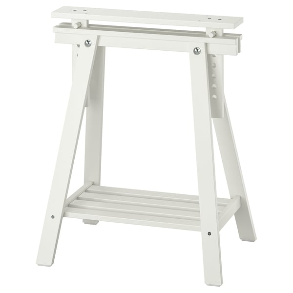 MITTBACK trestle, white solid wood, 58x70/93 cm