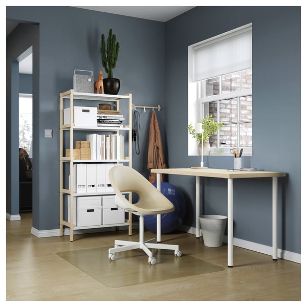 MITTCIRKEL / ADILS desk, lively pine effect white
