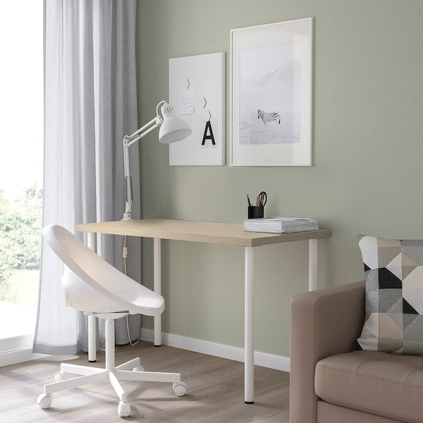 MITTCIRKEL / ADILS - Desk, lively pine effect white, 120x60 cm