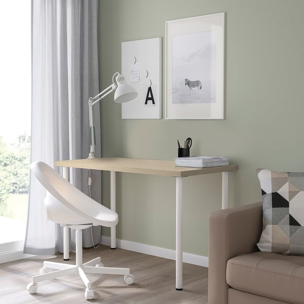 MITTCIRKEL / ADILS desk, lively pine effect white