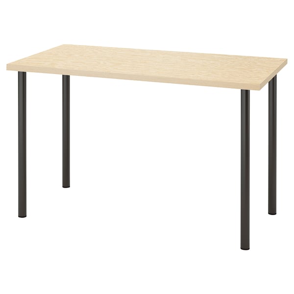 MITTCIRKEL / ADILS desk, lively pine effect dark grey