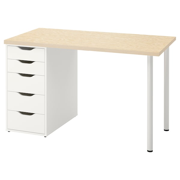 MITTCIRKEL / ALEX - Desk, lively pine effect/white, 120x60 cm