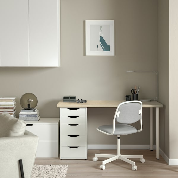 MITTCIRKEL / ALEX - Desk, lively pine effect/white, 140x60 cm