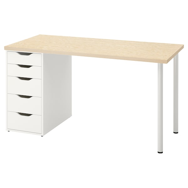 MITTCIRKEL / ALEX - Desk, lively pine effect/white, 140x60 cm