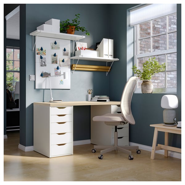 MITTCIRKEL / ALEX desk, lively pine effect white
